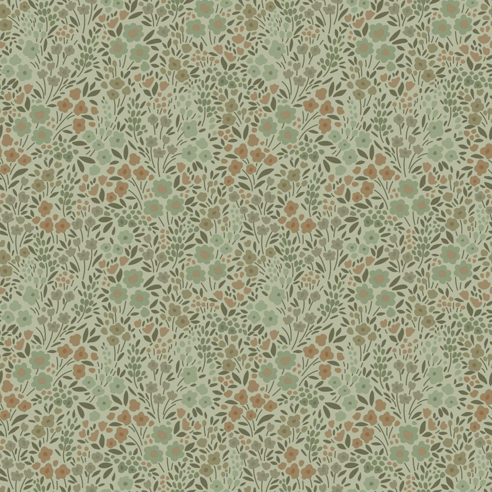 Floral non-woven wallpaper, green, 139699, Bloom, Esta Home