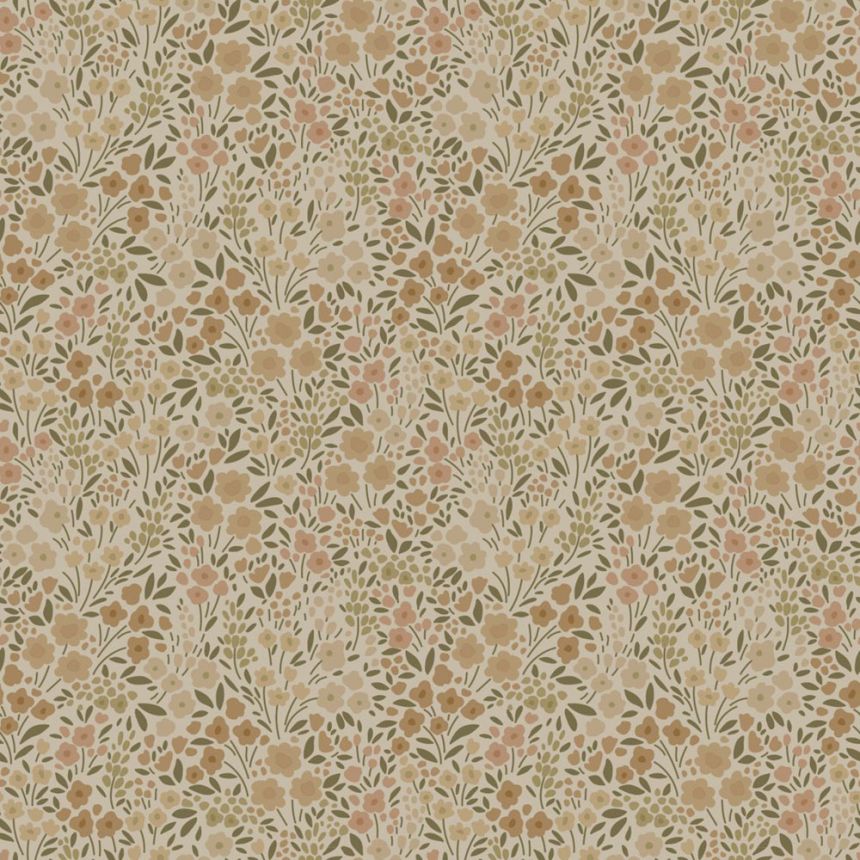 Floral non-woven wallpaper, beige, 139701, Bloom, Esta Home