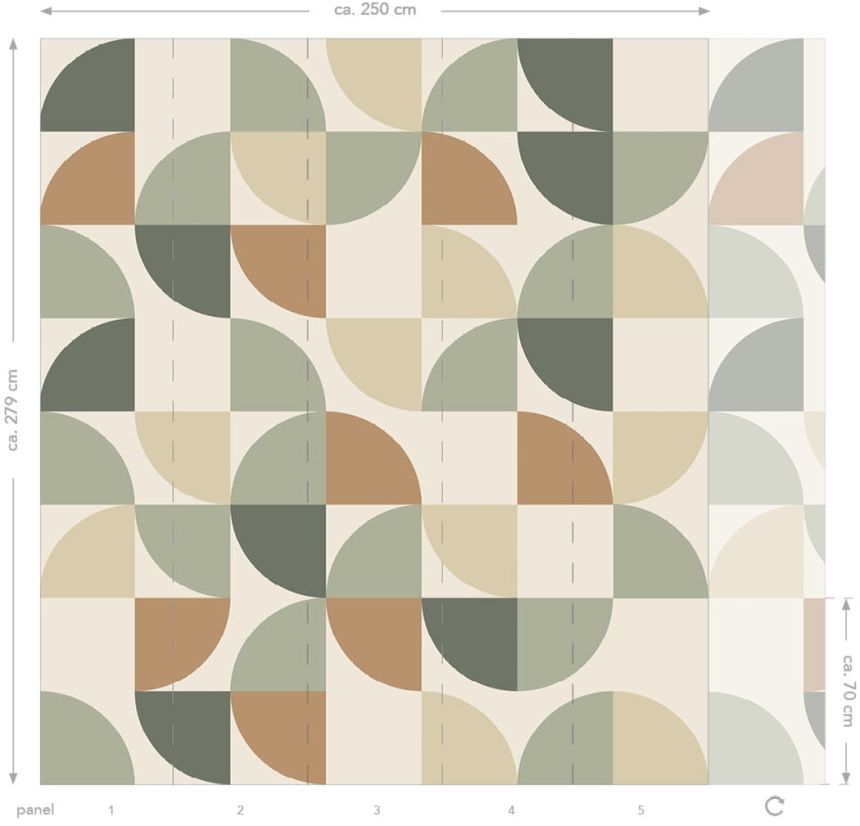 Geometric non-woven wall mural, 159388, Bloom, Esta Home
