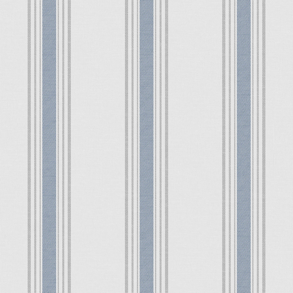 Non-woven wallpaper, blue, stripes,  9810-1, Essential Stripes, ICH Wallcoverings