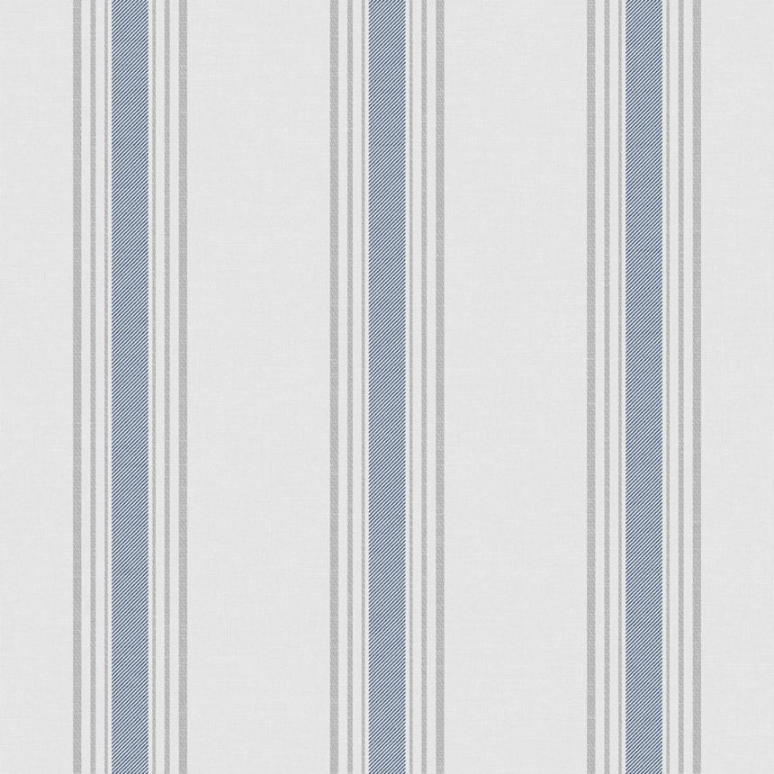 Non-woven wallpaper, blue, stripes,  9810-1, Essential Stripes, ICH Wallcoverings