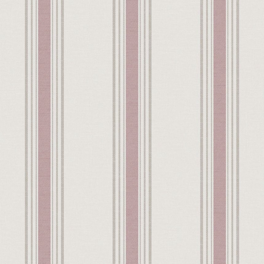 Non-woven wallpaper, pink, stripes,  9810-5, Essential Stripes, ICH Wallcoverings