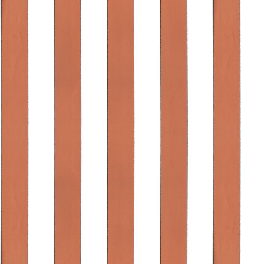 Non-woven wallpaper, orange-white, stripes,  5060-3, Essential Stripes, ICH Wallcoverings