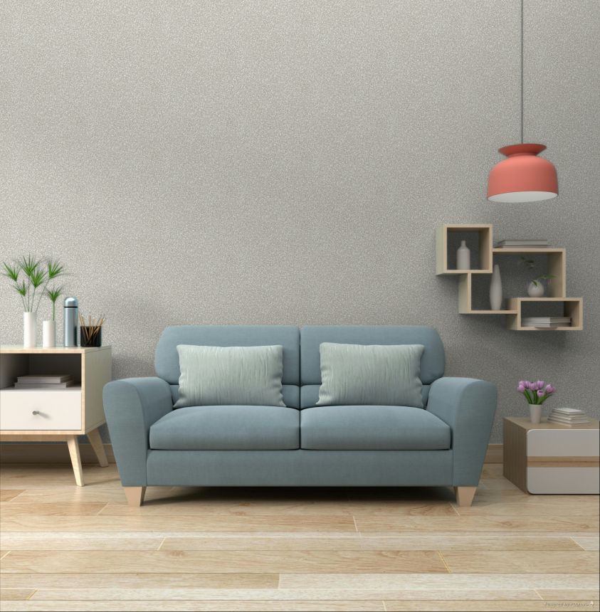 Non-woven wallpaper, gray, stone, terrazzo, ROC008, Rock, Masureel