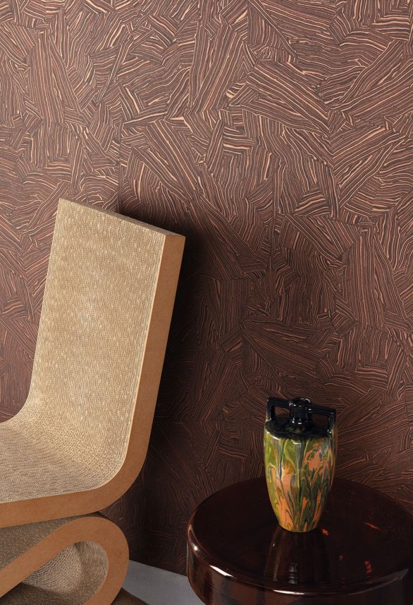 Non-woven wallpaper, brown-bronze, stone, ROC102, Rock, Masureel
