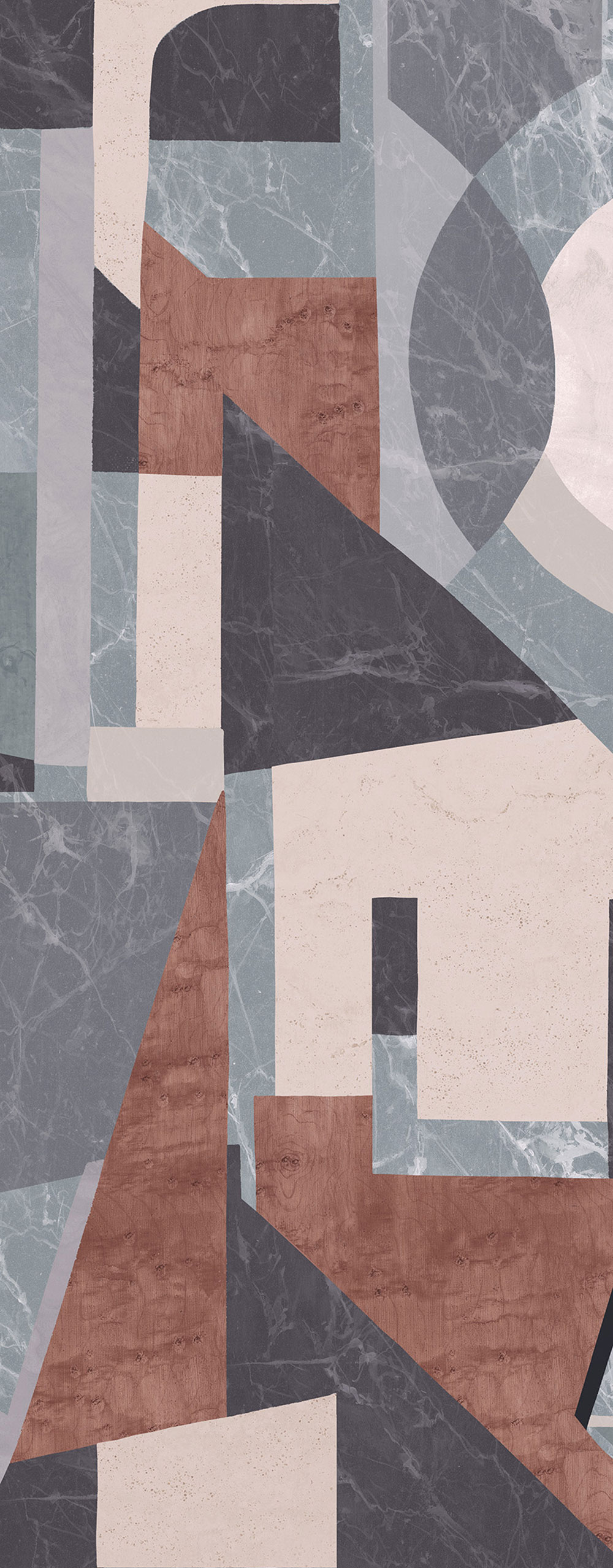Graphic non-woven wall mural, gray-brown, DGROC1032-300, Rock, Masureel