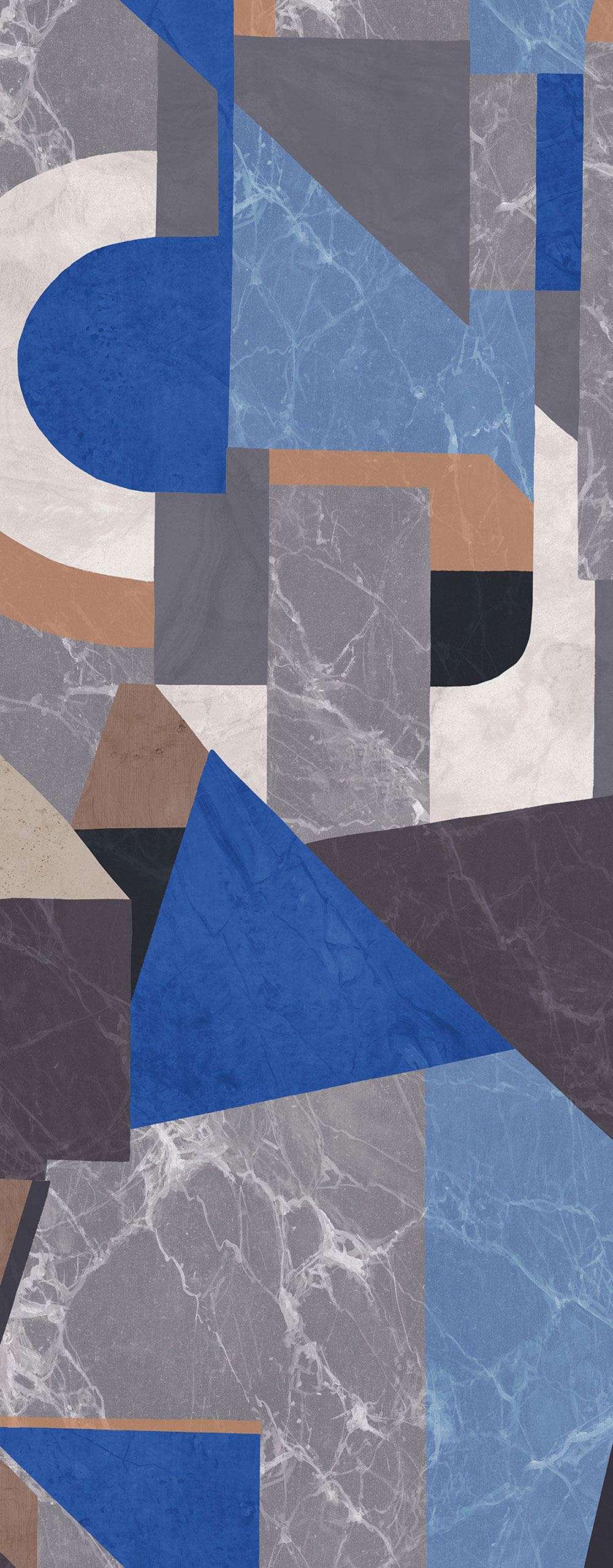 Graphic non-woven wall mural, blue, DGROC1043-260, Rock, Masureel