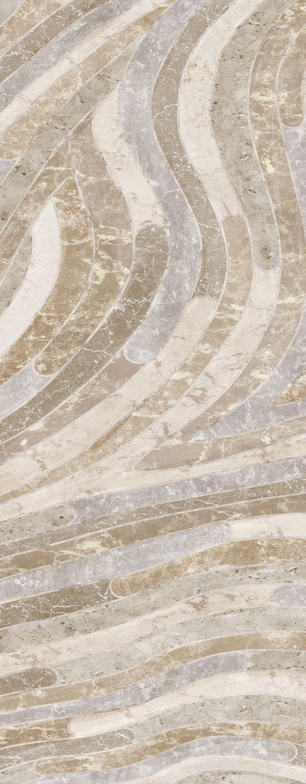 Geometric non-woven wall mural, beige, DGROC2012-300, Rock, Masureel