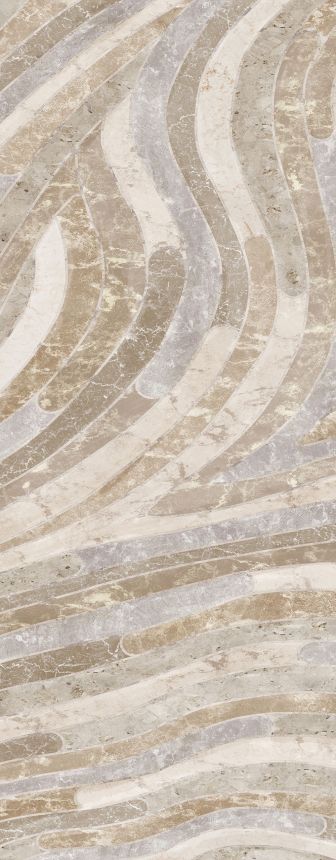 Geometric non-woven wall mural, beige, DGROC2012-300, Rock, Masureel