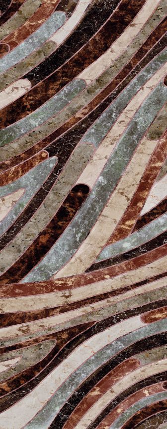 Geometric non-woven wall mural, gray-brown, DGROC2041-300, Rock, Masureel
