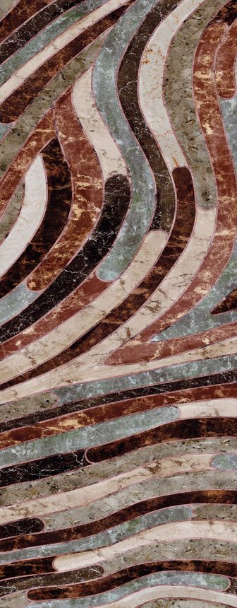 Geometric non-woven wall mural, gray-brown, DGROC2042-260, Rock, Masureel