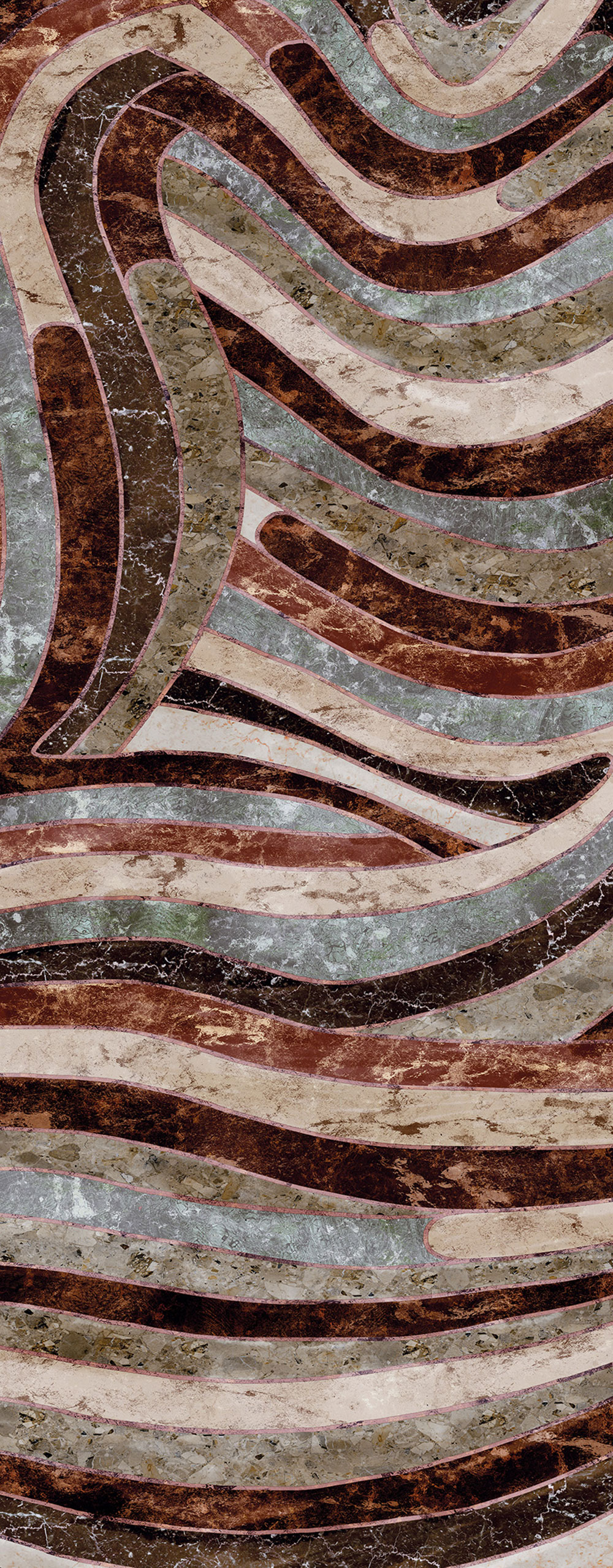 Geometric non-woven wall mural, gray-brown, DGROC2043-260, Rock, Masureel