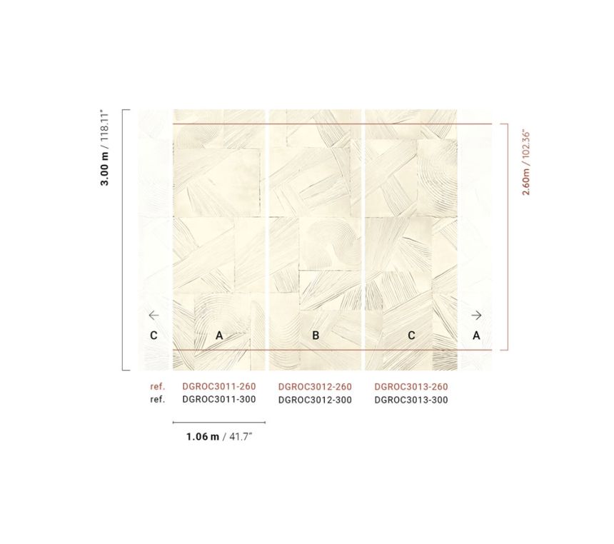 Geometric non-woven wall mural, DGROC3013-300, Rock, Masureel