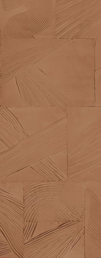 Geometric non-woven wall mural, brown, DGROC3021-300, Rock, Masureel