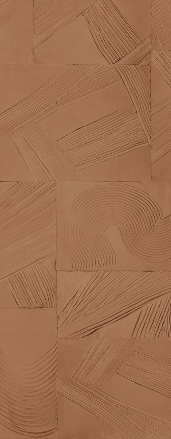 Geometric non-woven wall mural, brown, DGROC3022-260, Rock, Masureel