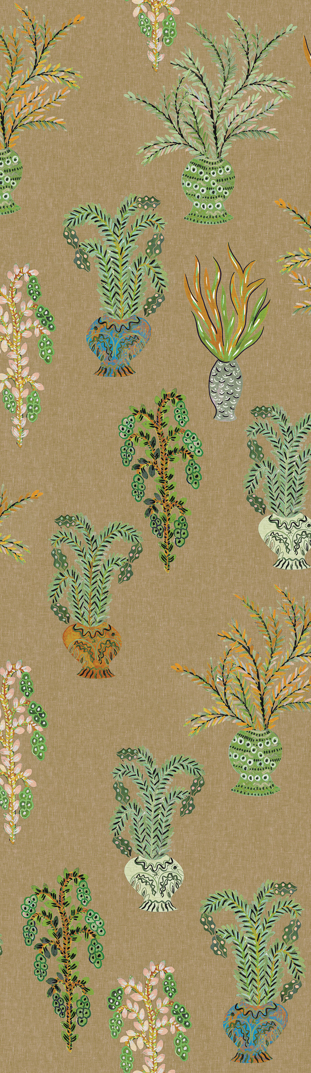 Non-woven wall mural, khaki, flowers, DGJOY1021-300, Joy, Masureel
