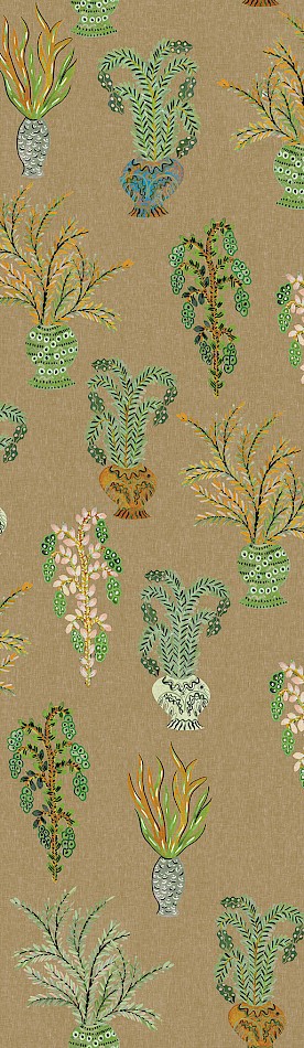 Non-woven wall mural, khaki, flowers, DGJOY1022-300, Joy, Masureel