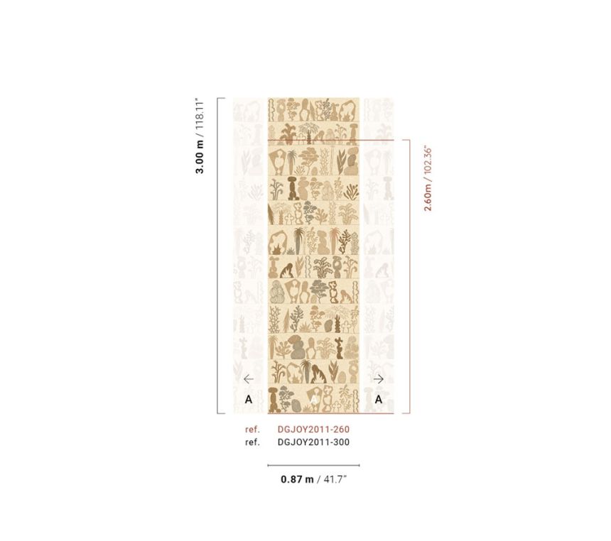 Non-woven wall mural, beige, plants, DGJOY2011-260, Joy, Masureel
