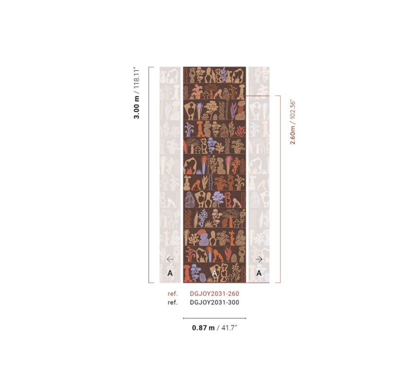 Non-woven wall mural, brown, plants, DGJOY2031-260, Joy, Masureel