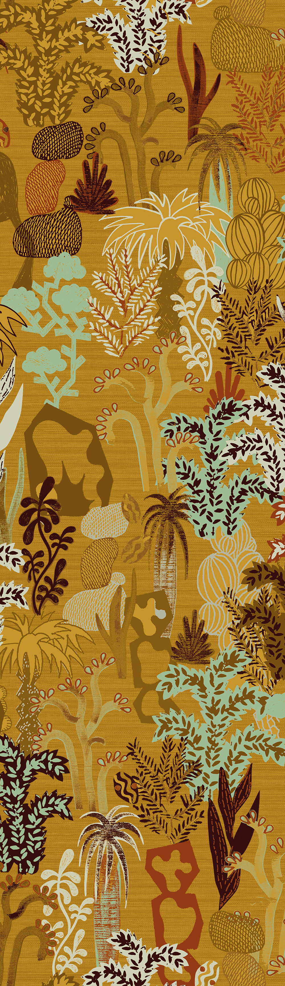 Non-woven wall mural, ochre, plants, DGJOY3012-260, Joy, Masureel
