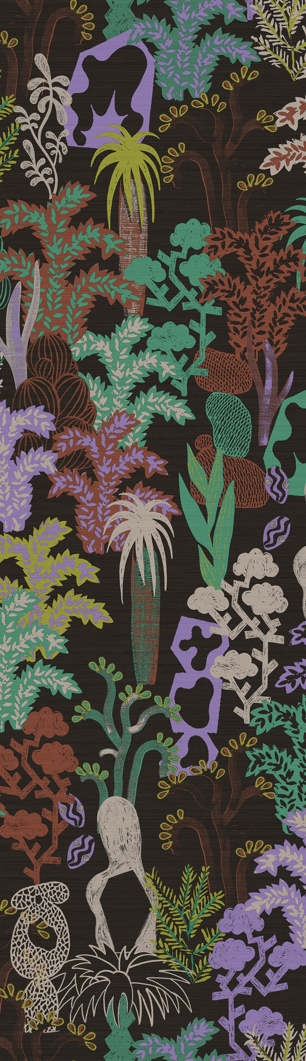 Non-woven wall mural, black, plants, DGJOY3023-300, Joy, Masureel
