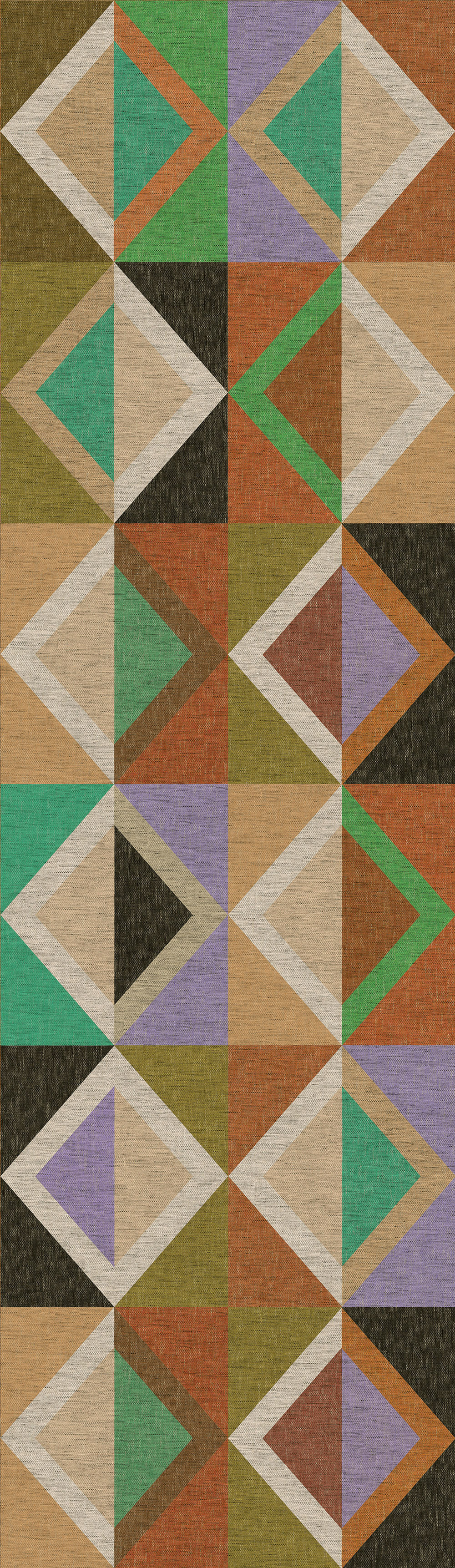 Geometric non-woven wall mural, brown-green, DGJOY4032-260, Joy, Masureel