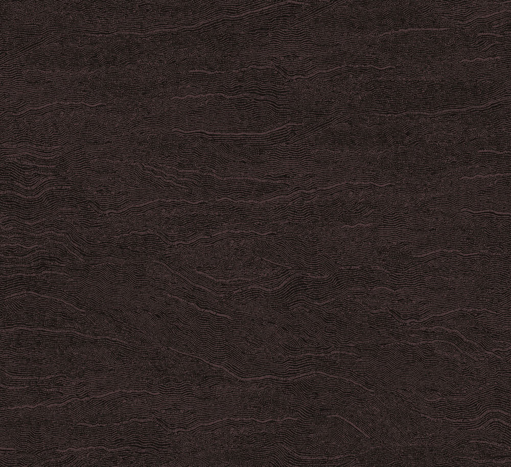 Non-woven wallpaper, waves, black-brown, TER003, Terra, Masureel