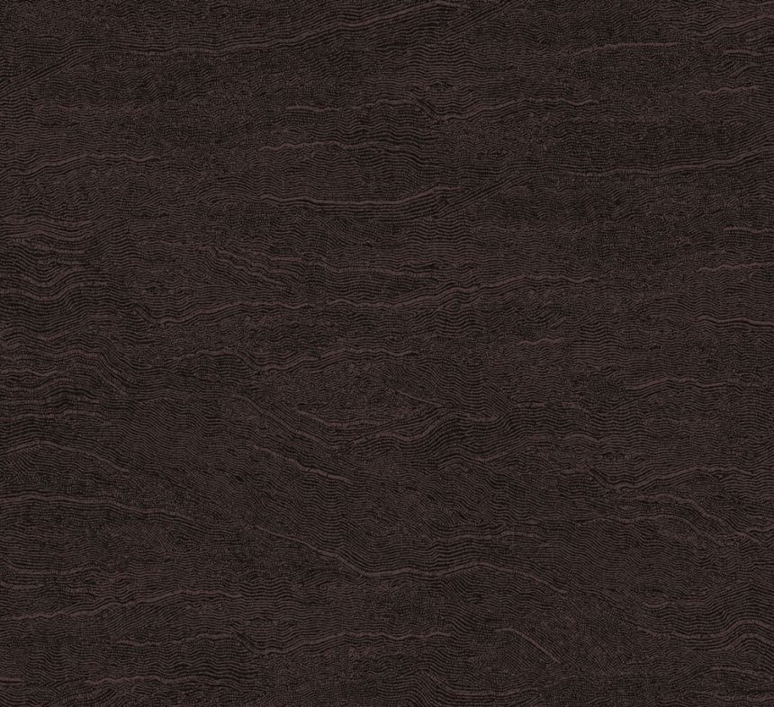 Non-woven wallpaper, waves, black-brown, TER003, Terra, Masureel