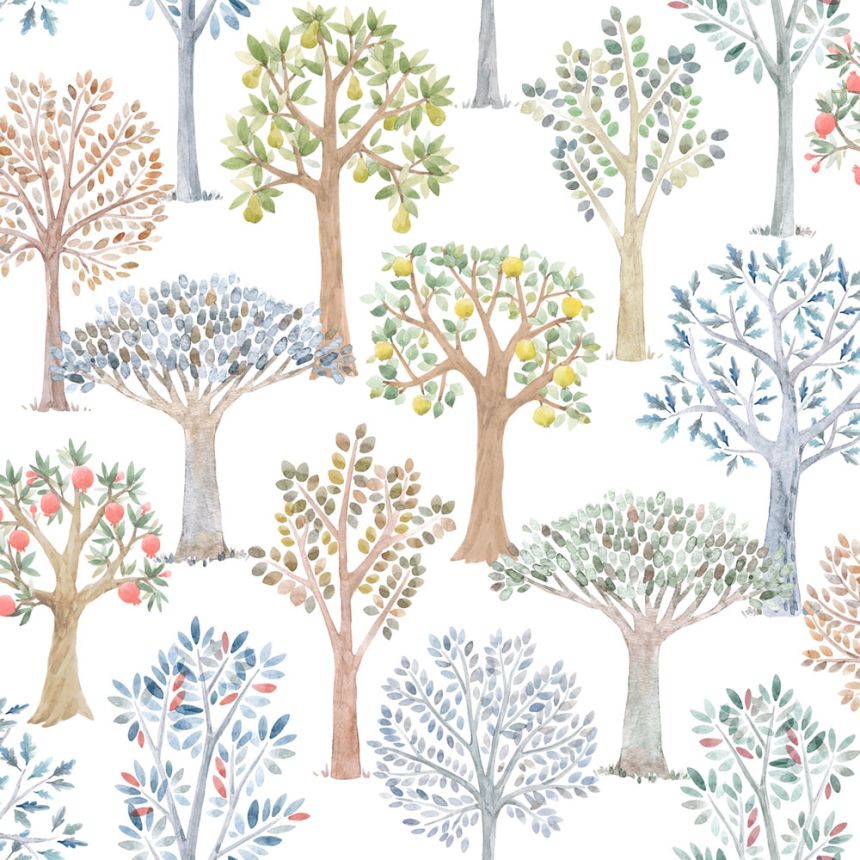 Children's wallpaper with trees, 975-2, Mika,  ICH Wallcoverings