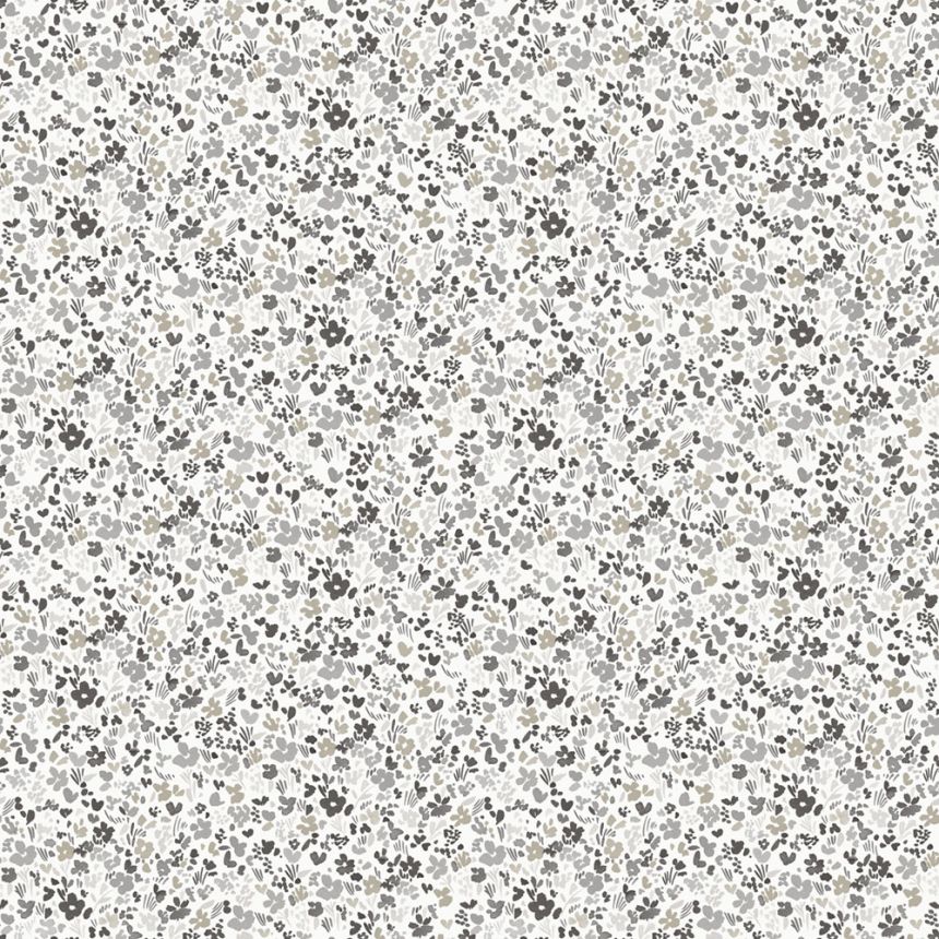 Grey-white floral wallpaper, MG56667, Mika,  ICH Wallcoverings