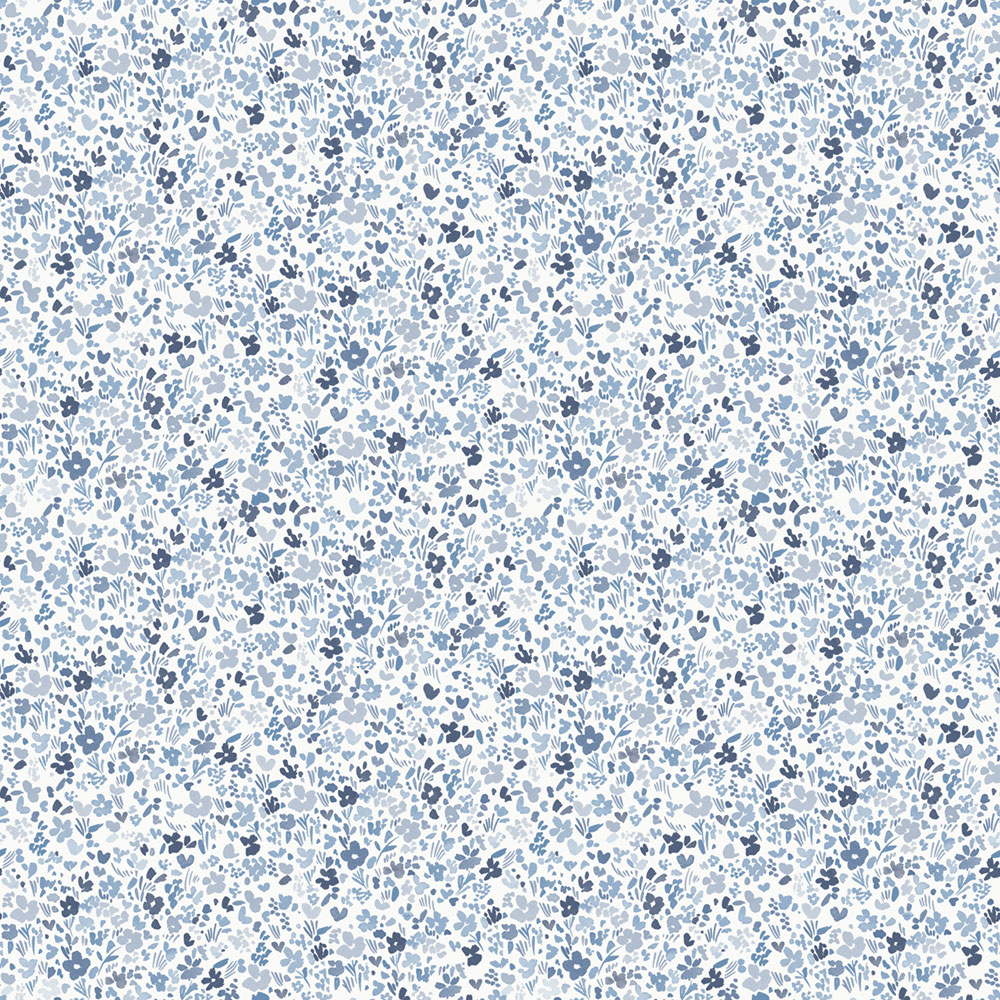 Blue-white floral wallpaper, MG56668, Mika,  ICH Wallcoverings
