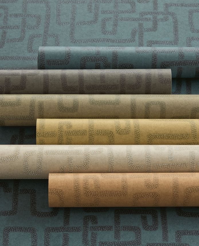 Non-woven wallpaper, brown-gray,  fabric imitation, 340233, Solange, Eijffinger