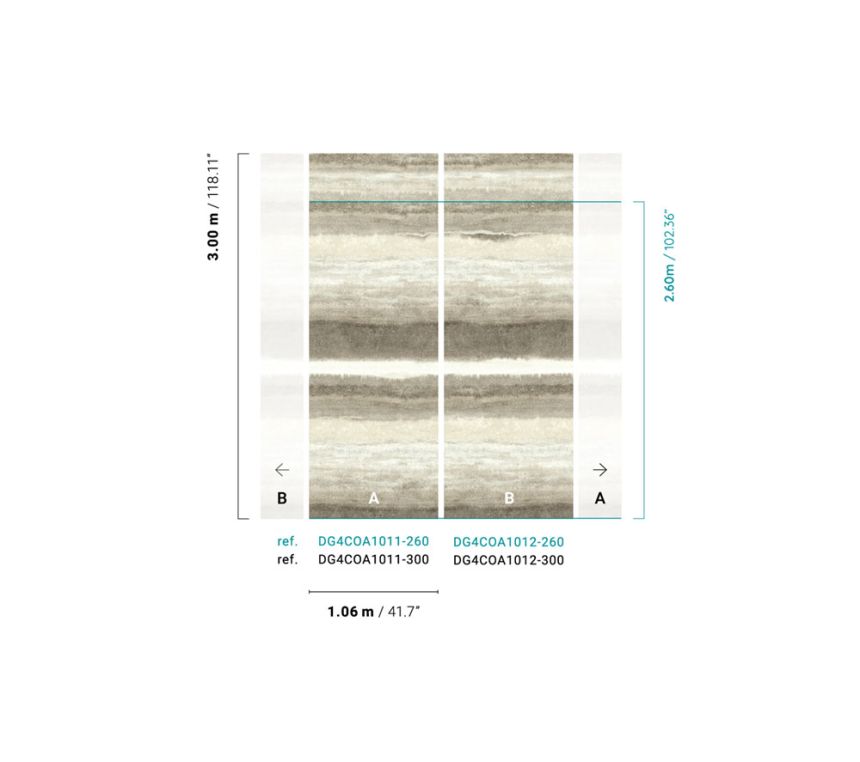 Non-woven wall mural, stripes, DG4COA1011-260, Wall Designs IV, Khroma by Masureel