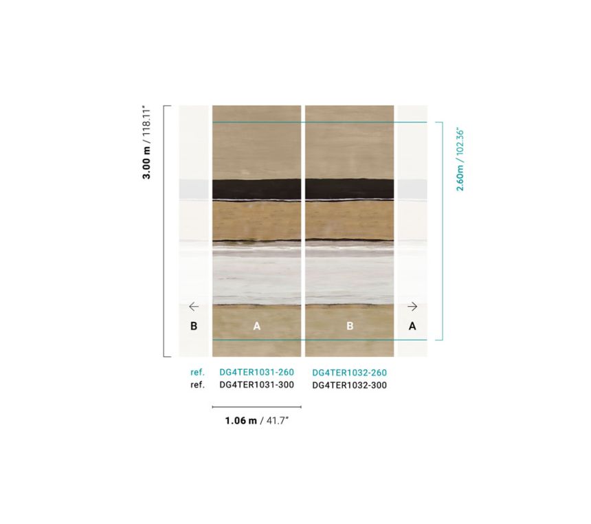 Non-woven wall mural, stripes, DG4TER1031-300, Wall Designs IV, Khroma by Masureel