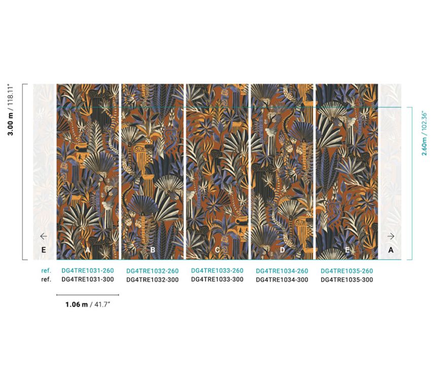 Non-woven wall mural, DG4TRE1033-260, Wall Designs IV, Khroma by Masureel
