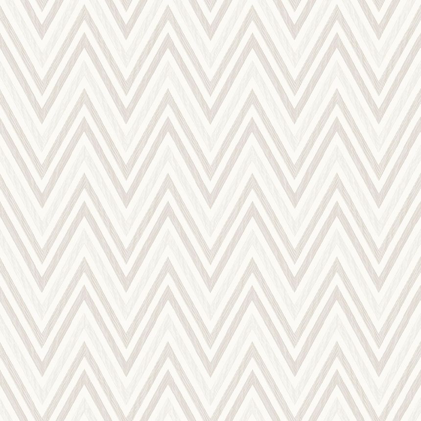 Geometric non-woven wallpaper, white-grey, zigzag pattern, 1509-1, Vera, AdaWall