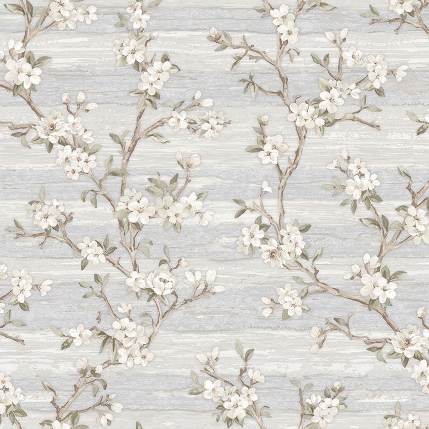 Non-woven wallpaper, cream, flowers, 1505-1, Vera, AdaWall