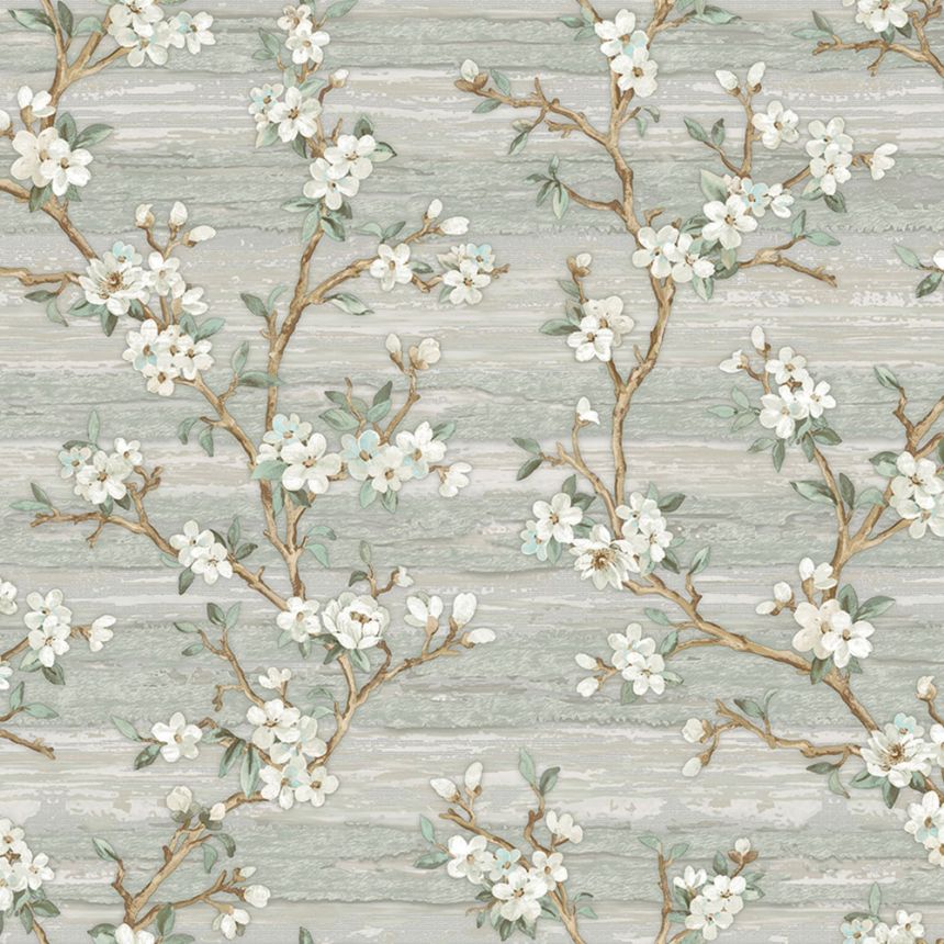 Non-woven wallpaper, zelená, flowers, 1505-2, Vera, AdaWall
