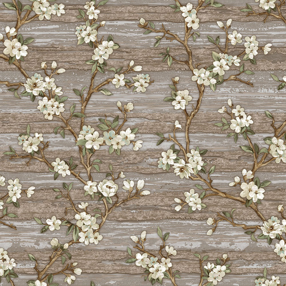 Non-woven wallpaper, brown, flowers, 1505-4, Vera, AdaWall