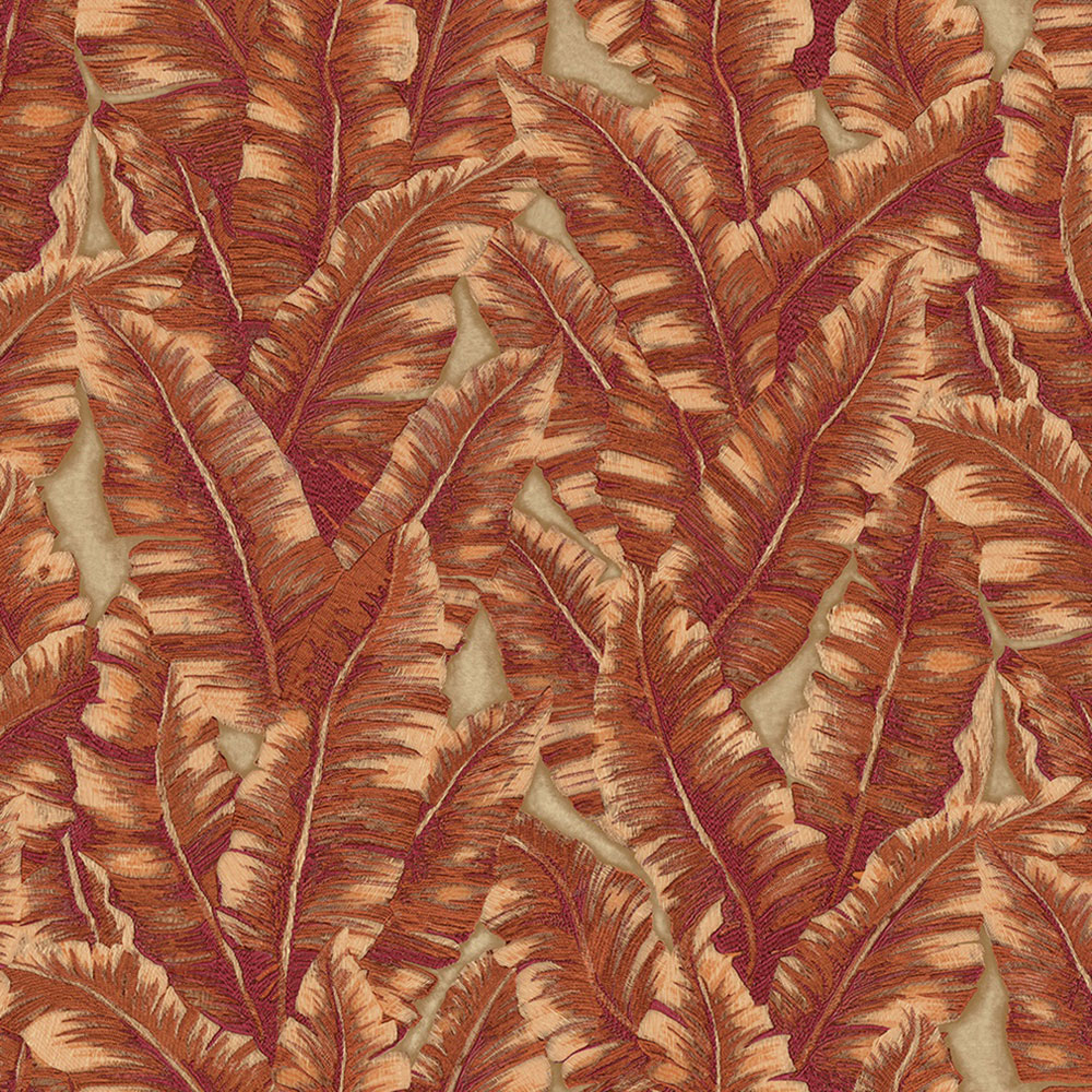 Non-woven wallpaper, orange, leaves, 1507-4, Vera, AdaWall