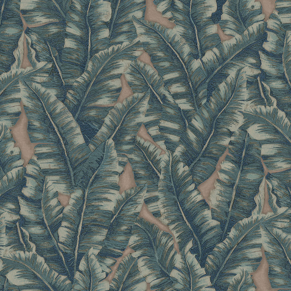 Non-woven wallpaper, blue, leaves, 1507-5, Vera, AdaWall