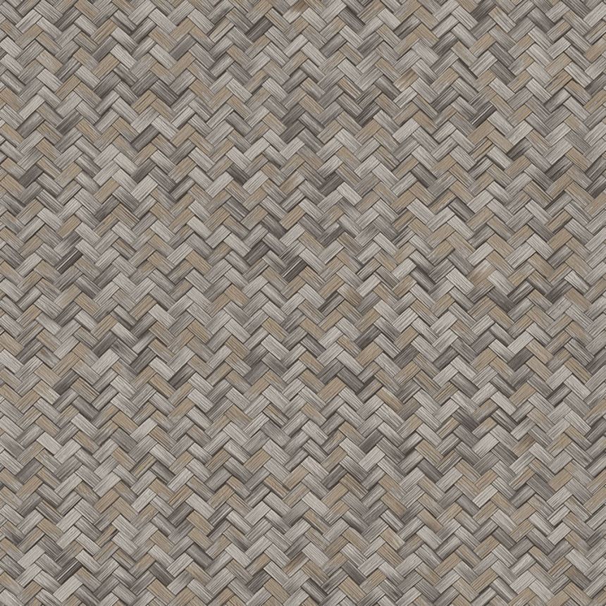 Non-woven wallpaper, brown, imitation mat, 1511-5, Vera, AdaWall