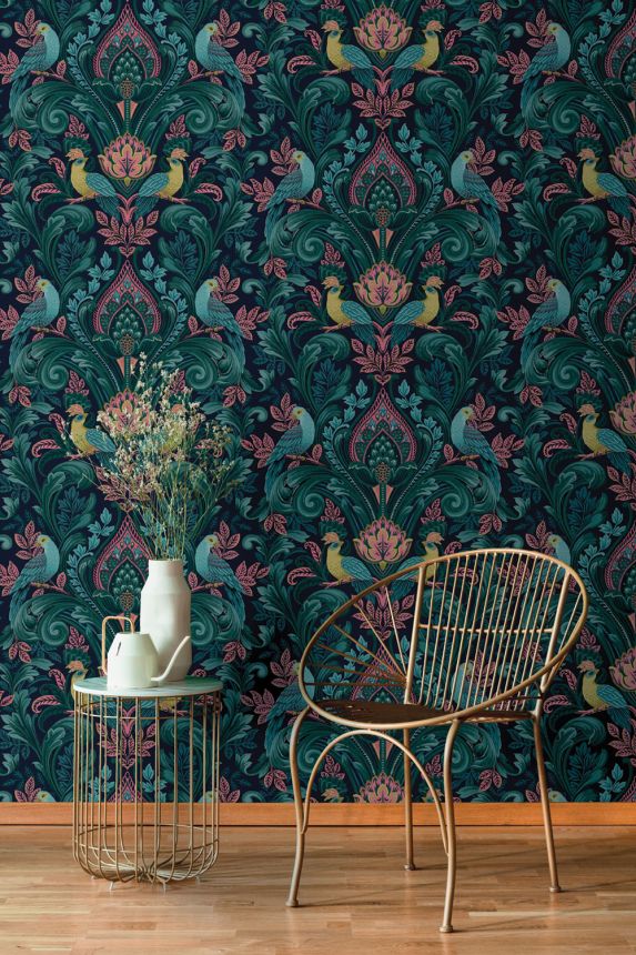 Green-blue ornamental wallpaper, A67802, Vavex 2026