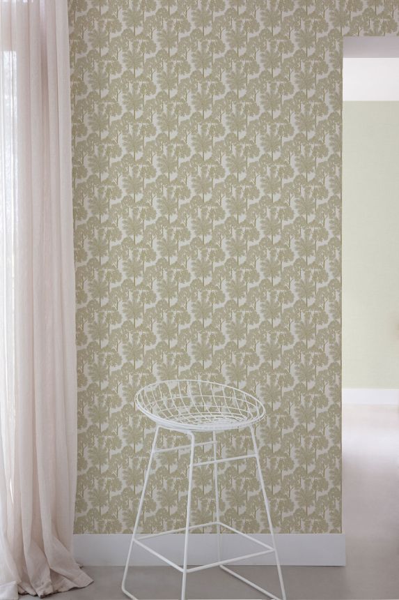 Gold-cream wallpaper, trees, A71301, Arcadia, Grandeco