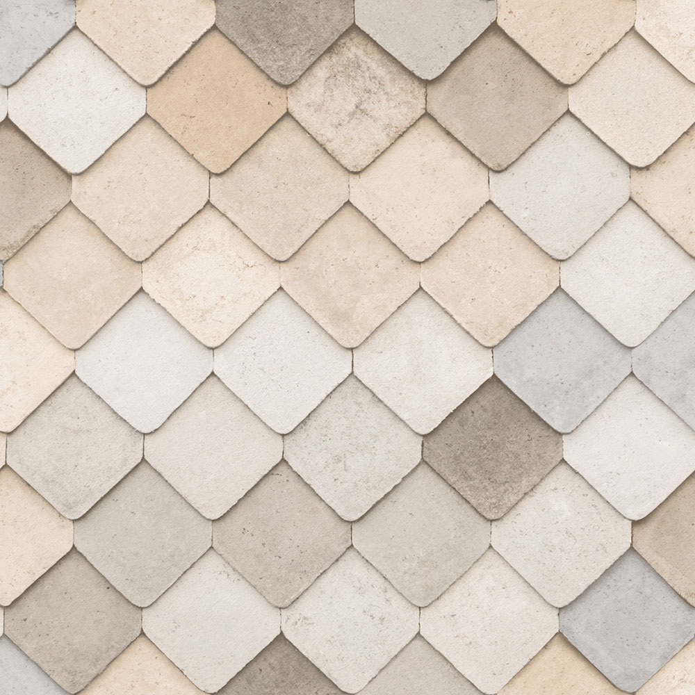 3D non-woven wallpaper, beige, tiling, M76007, Artifice, Ugépa