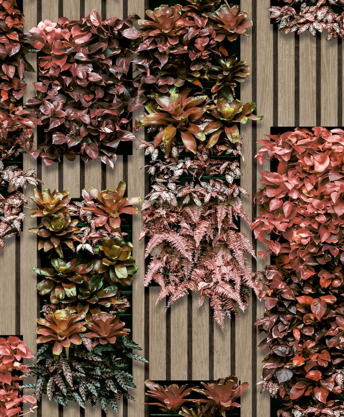 Non-woven 3D wallpaper plants, wood imitation, planks, M79410 Artifice, Ugépa