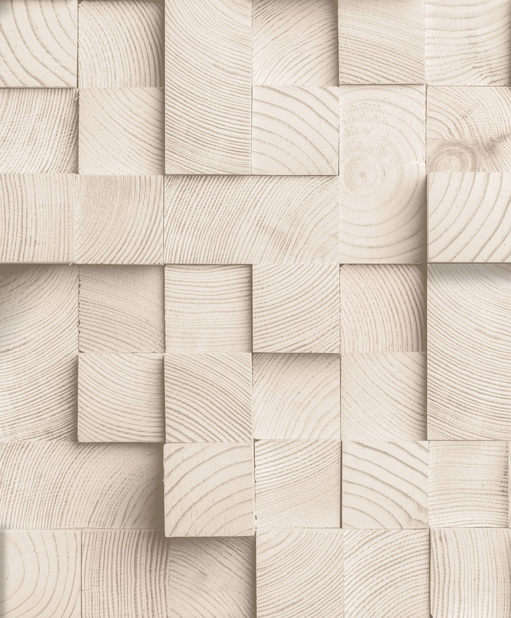 3D non-woven wallpaper, beige, wood paneling imitation, M80107, Artifice, Ugépa