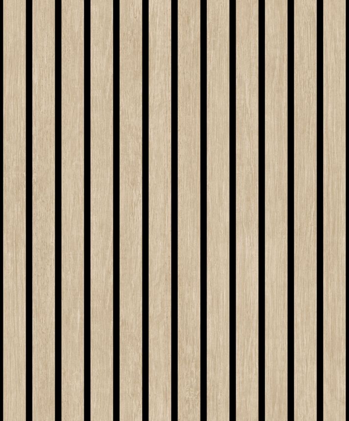 3D non-woven wallpaper, beige, wood imitation, planks, M80217, Artifice, Brut, Ugépa