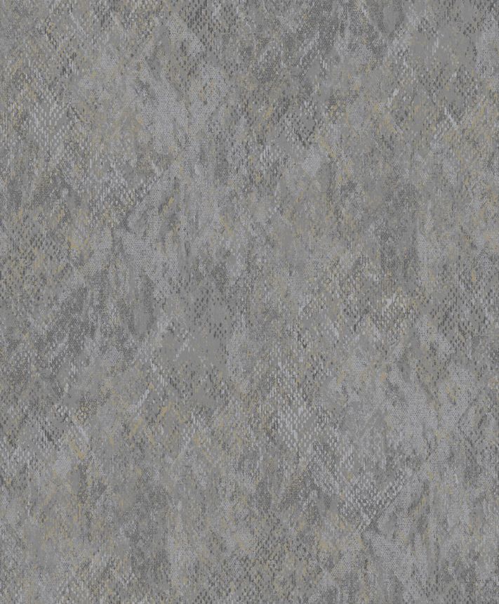 Non-woven wallpaper, grey, imitation snakeskin, M33419, Nomade, Ugépa