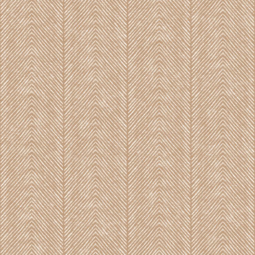 Non-woven wallpaper, brown-beige, stripes, herringbone, M69208, Nomade, Ugépa